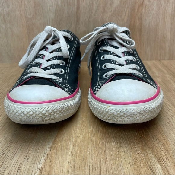 Converse All Star Low Tops Black Pink Sneakers Size 5 Junior - Picture 3 of 13